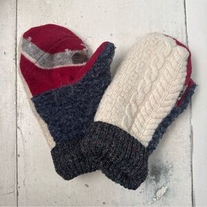 Nordic Scandanavian Homemade Knit/Fleece Mittens - OS